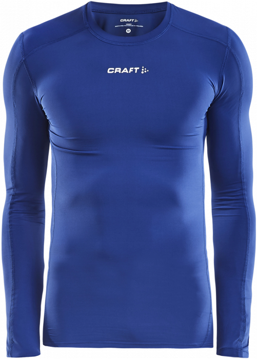 Craft - Pro Control Kompressions T-Shirt Langærmet Junior - Blå & hvid