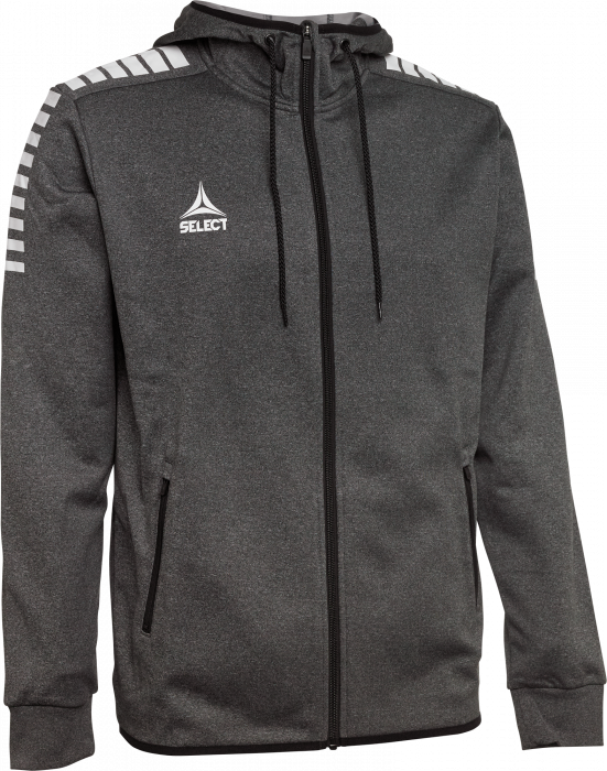 Select - Monaco Zip Hoodie - Grå & vit