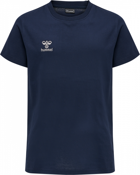 Hummel - Move Grid Cotton T-Shirt Kids - Marine