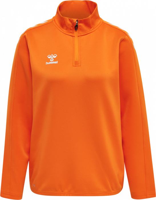 Hummel - Core Xk Half Zip Sweater Women - Orange & branco