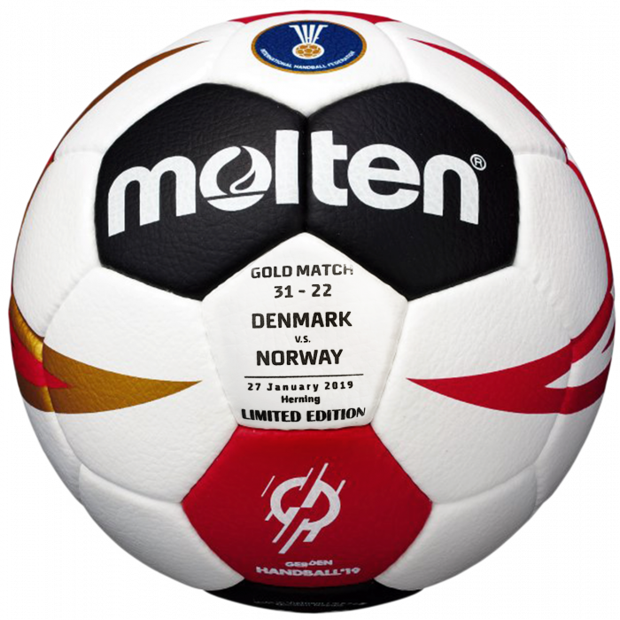 Molten - Vm 2019 Handball Finale Ball Limited - blanco & rojo