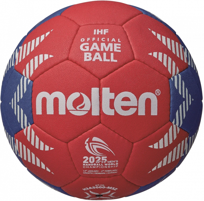 Molten - Official Matchball Vm 2025 Handball - Blue & rojo