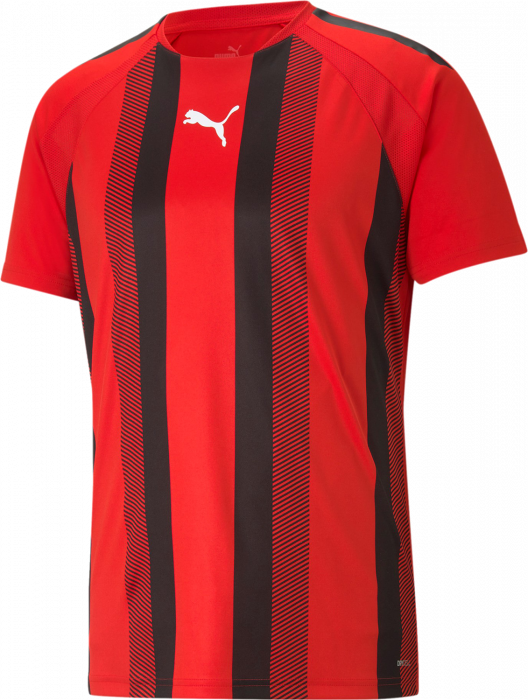 Puma - Teamliga Striped Jersey Jr - Röd & svart