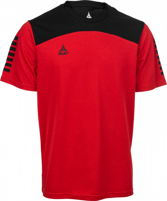 Select - Oxford T-Shirt - Rood & zwart