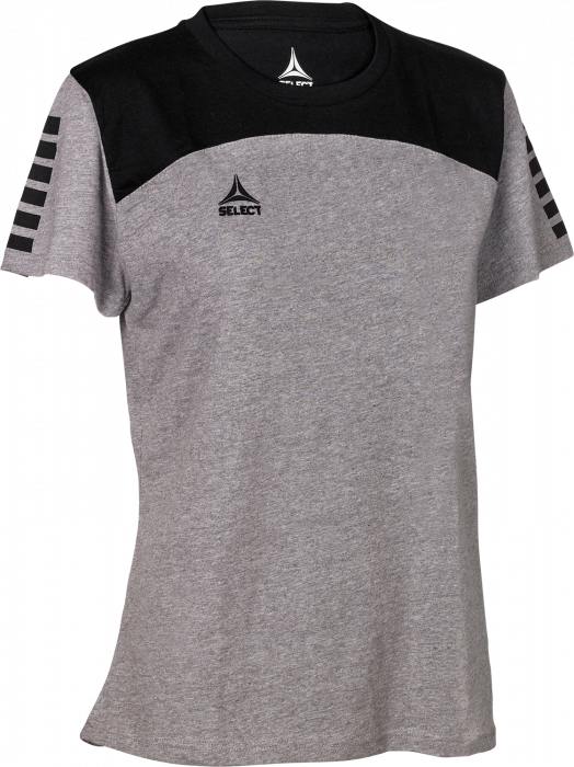 Select - Oxford T-Shirt Dame - Melange Grey & sort